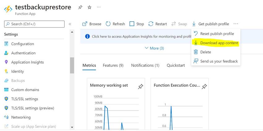 How To Take Backup And Restore A Function App In Azure
